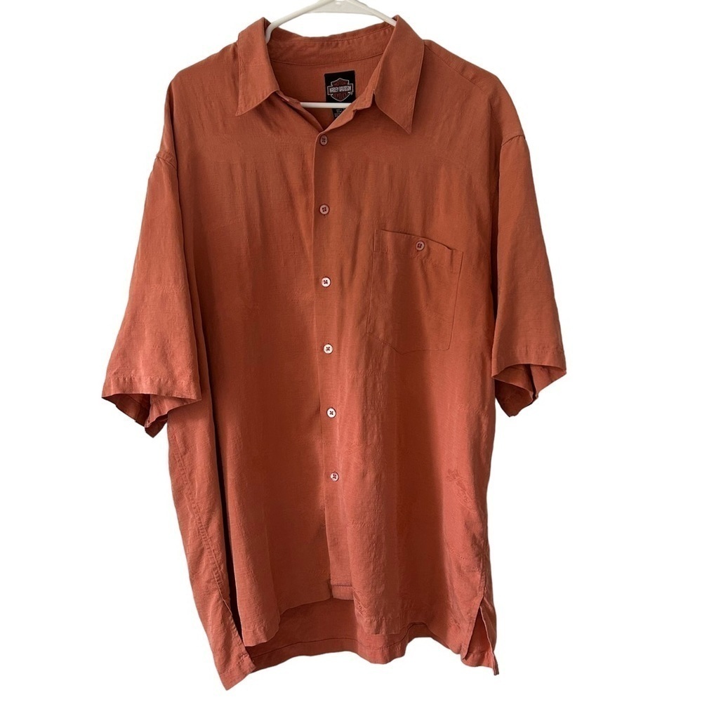 HARLEY DAVIDSON by Tori Richard Purple Silk Motorcycle Shirt Men's XL